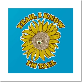 tall sunflower Posters and Art